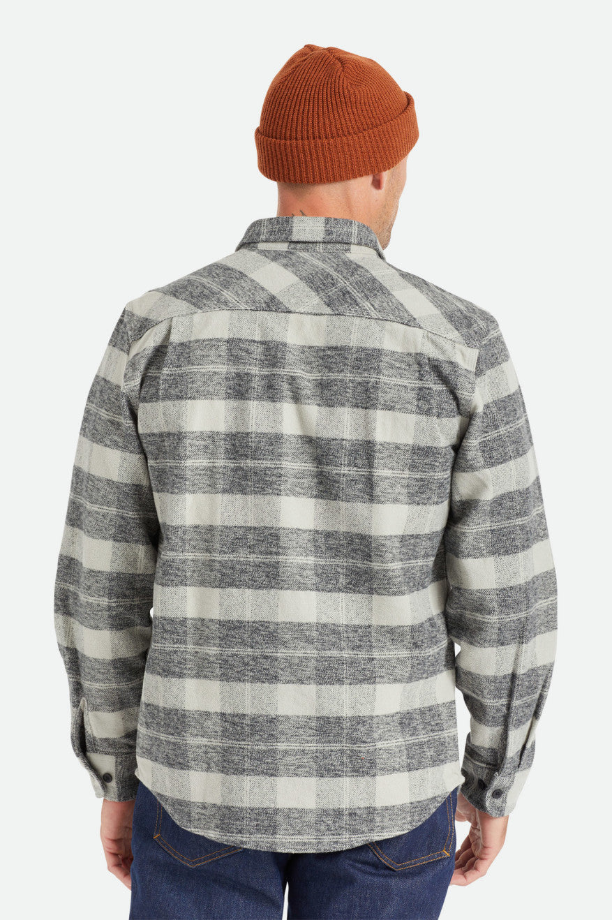 Men's Brixton Bowery Heavy Weight L/S Flannels Black / Grey | 6179HVKEG