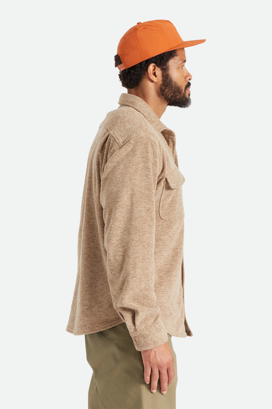 Men's Brixton Bowery L/S Arctic Stretch Fleece Flannels Beige | 0523HWSFN