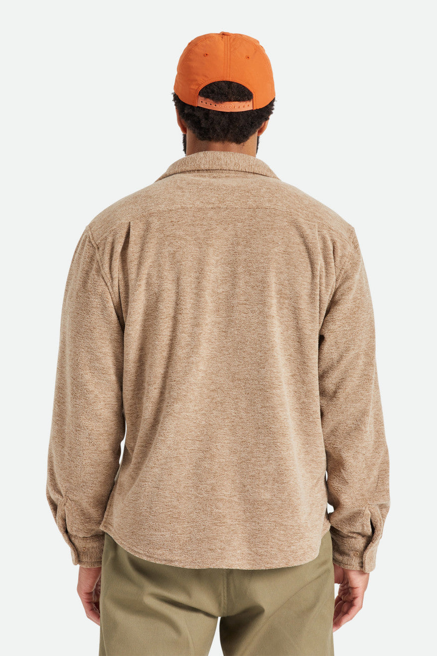 Men's Brixton Bowery L/S Arctic Stretch Fleece Flannels Beige | 0523HWSFN