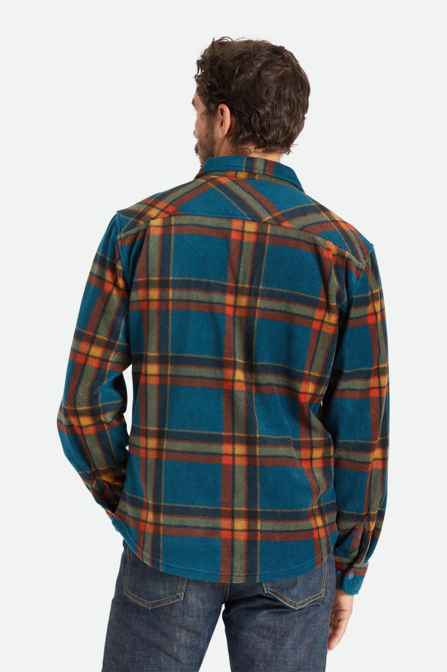 Men's Brixton Bowery L/S Arctic Stretch Fleece Flannels Deep Blue | 1485HBJOM