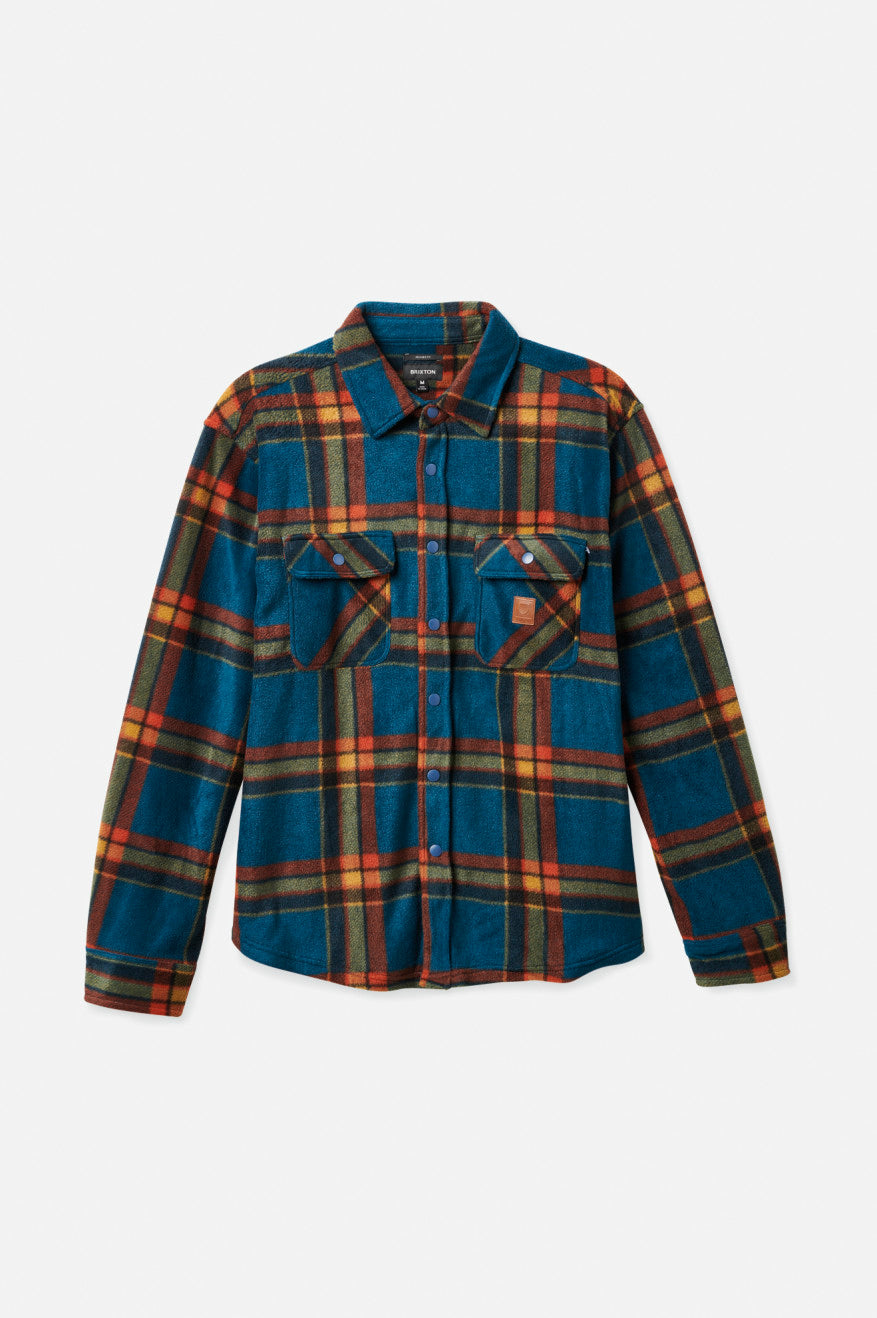 Men's Brixton Bowery L/S Arctic Stretch Fleece Flannels Deep Blue | 1485HBJOM