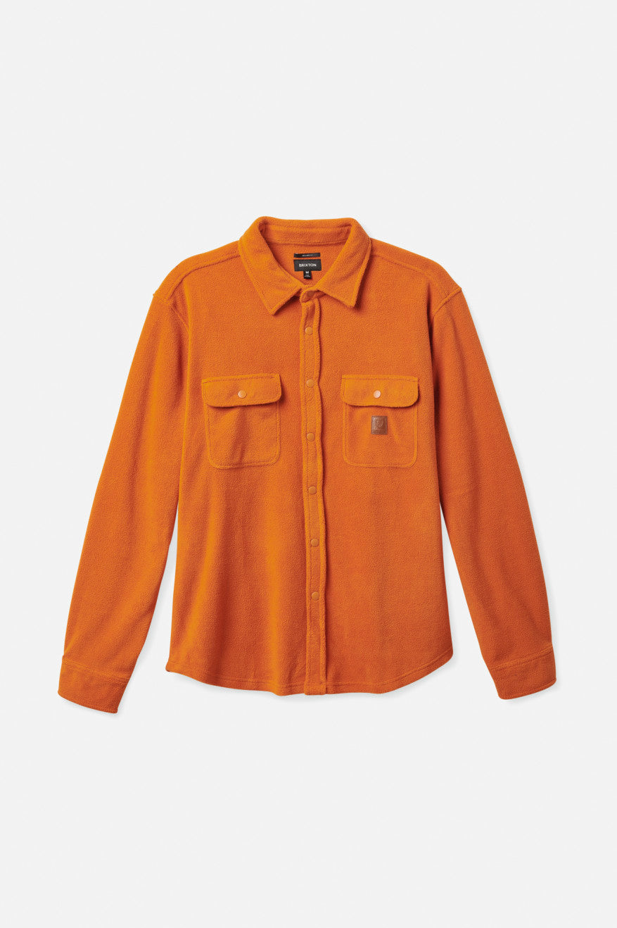 Men's Brixton Bowery L/S Arctic Stretch Fleece Wovens Orange | 3975YBOLE