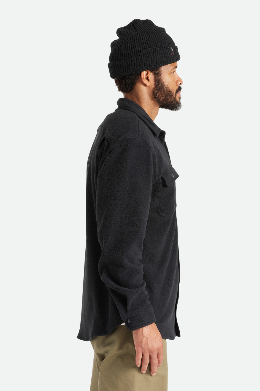 Men's Brixton Bowery L/S Arctic Stretch Fleece Flannels Black | 4581RKFEY