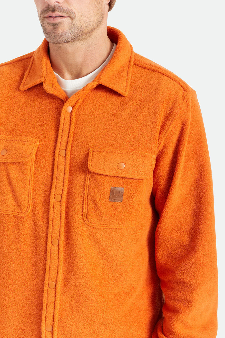 Men's Brixton Bowery L/S Arctic Stretch Fleece Flannels Orange | 4596DBWXO