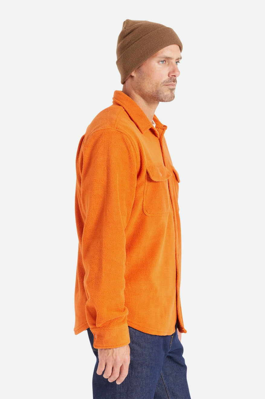 Men's Brixton Bowery L/S Arctic Stretch Fleece Flannels Orange | 4596DBWXO