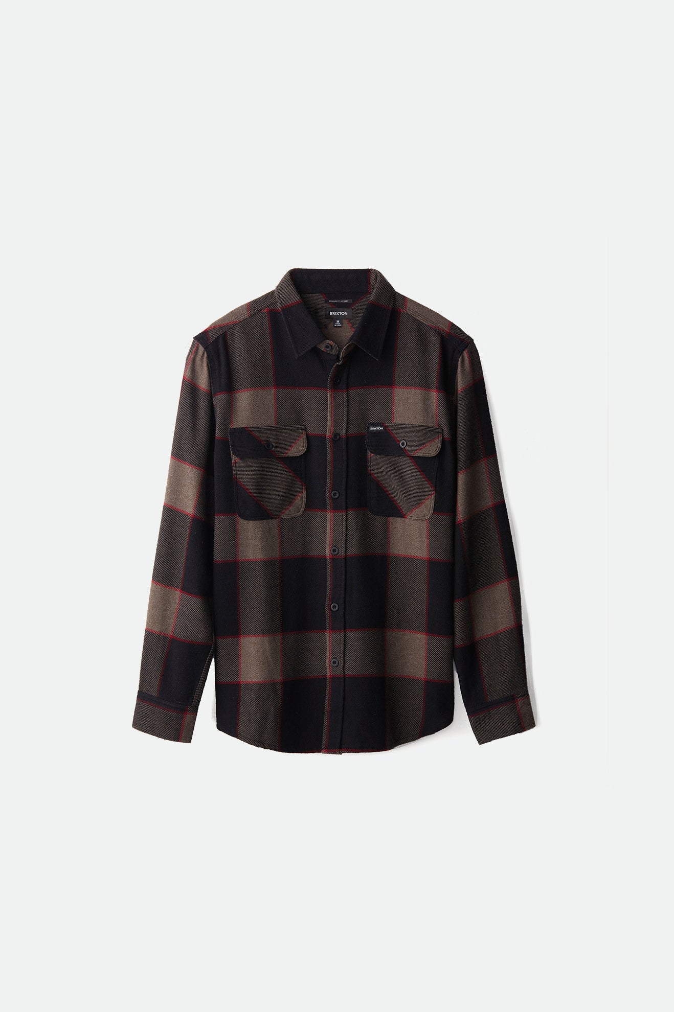 Men's Brixton Bowery L/S Flannels Grey | 0298ZGMSU