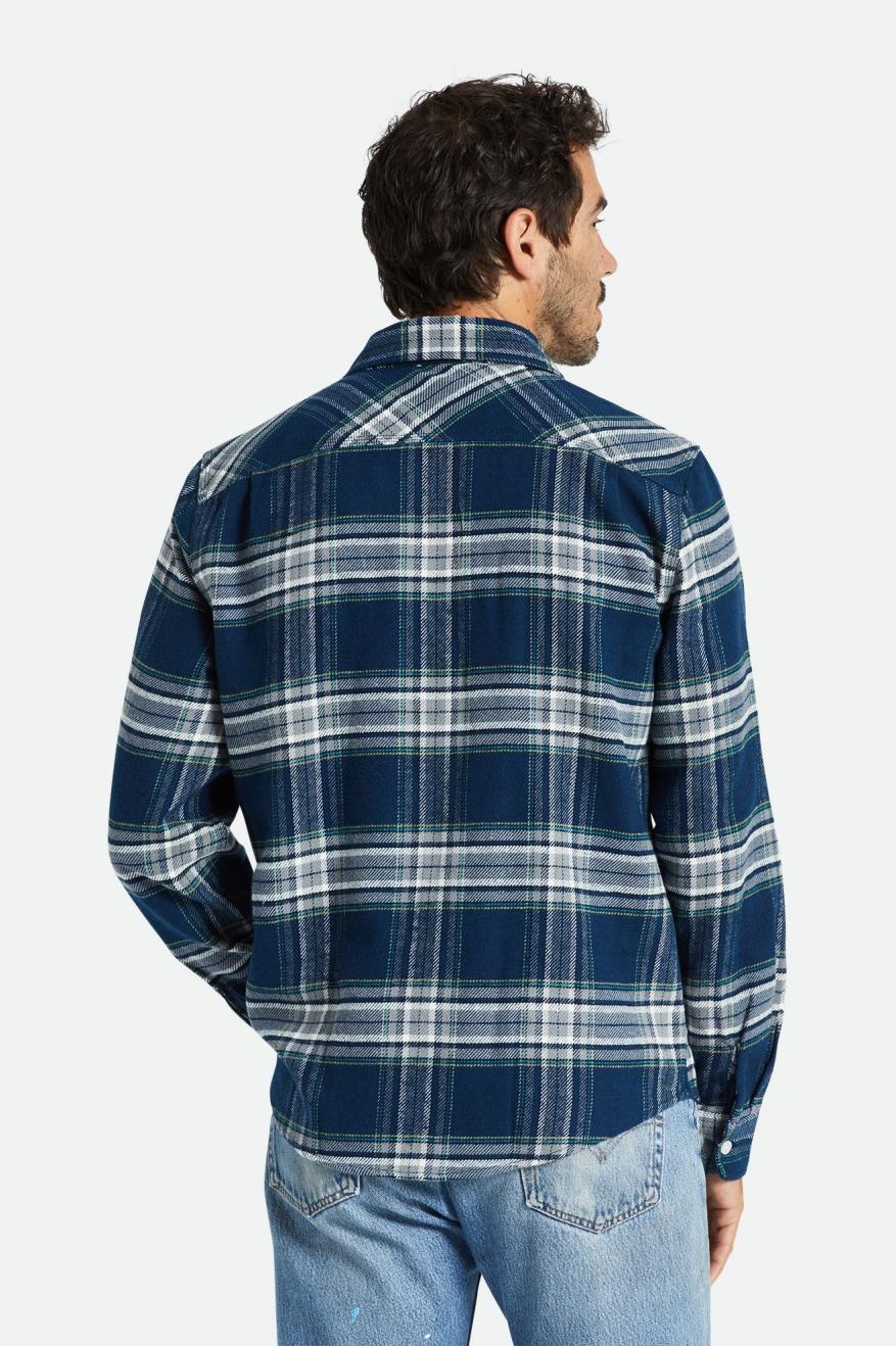 Men's Brixton Bowery L/S Flannels Grey | 1628SBLOK