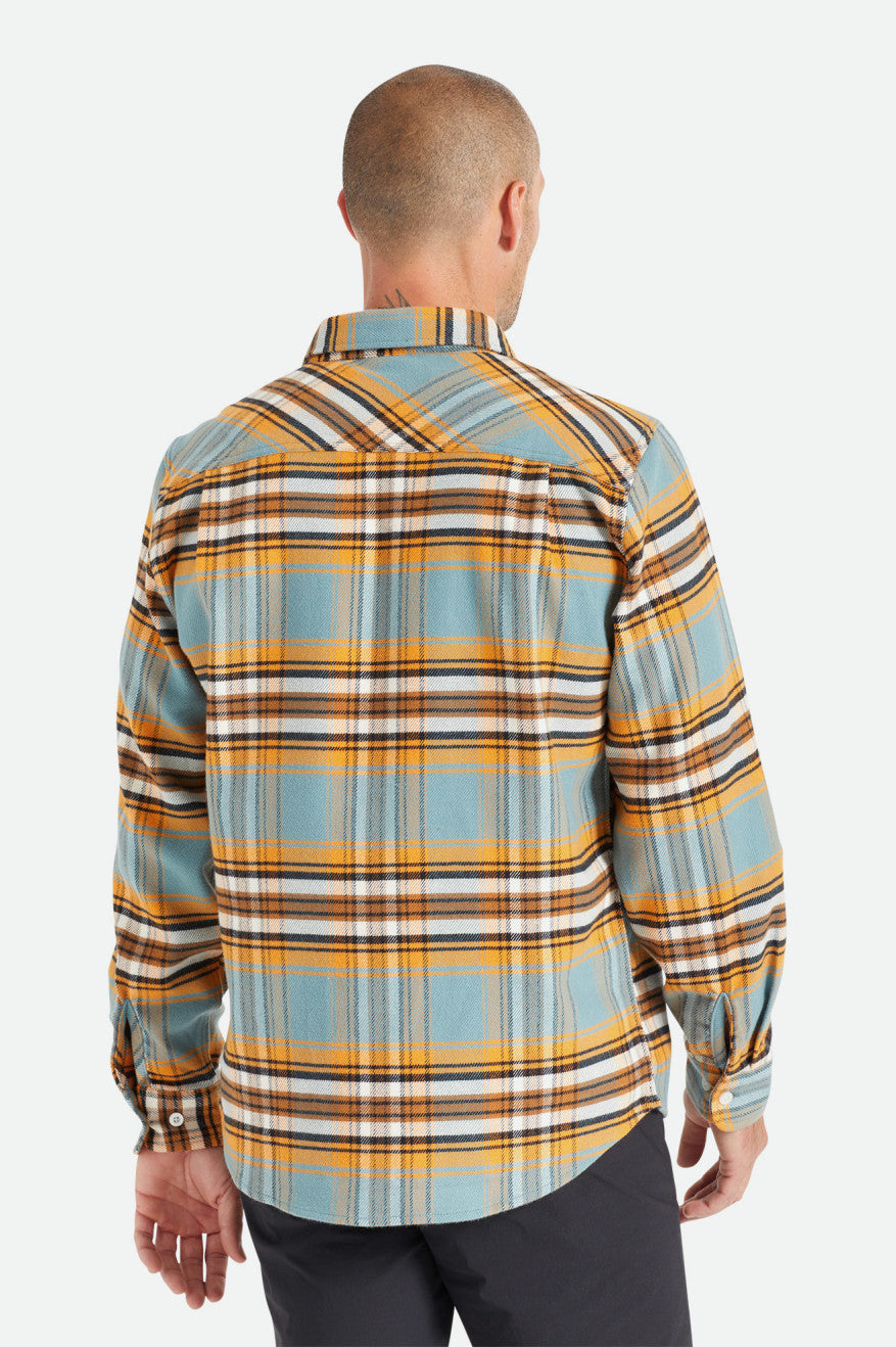 Men's Brixton Bowery Stretch L/S Utility Wovens Orange / White | 8572YQOXL