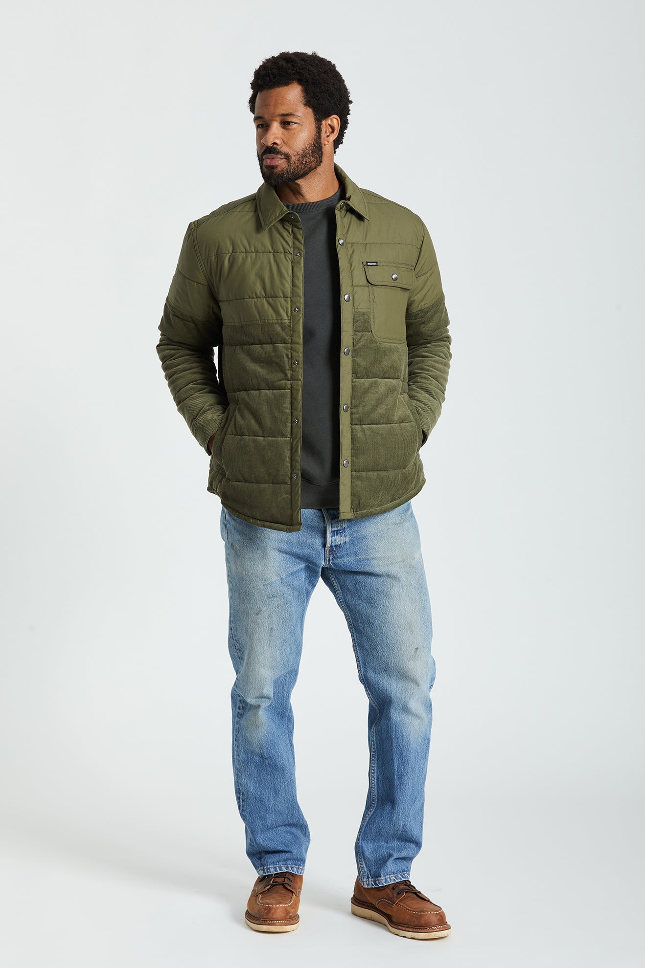 Men's Brixton Cass Jackets Olive | 4789EYOHL