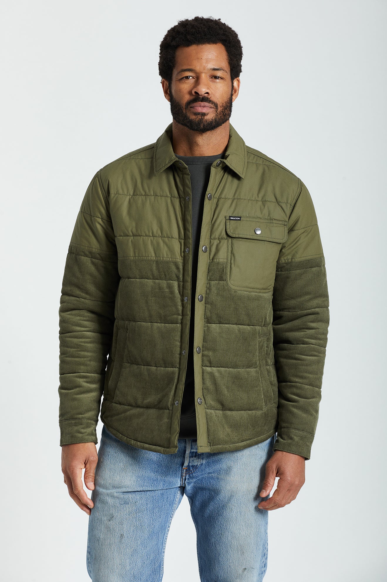 Men\'s Brixton Cass Jackets Olive | 4789EYOHL