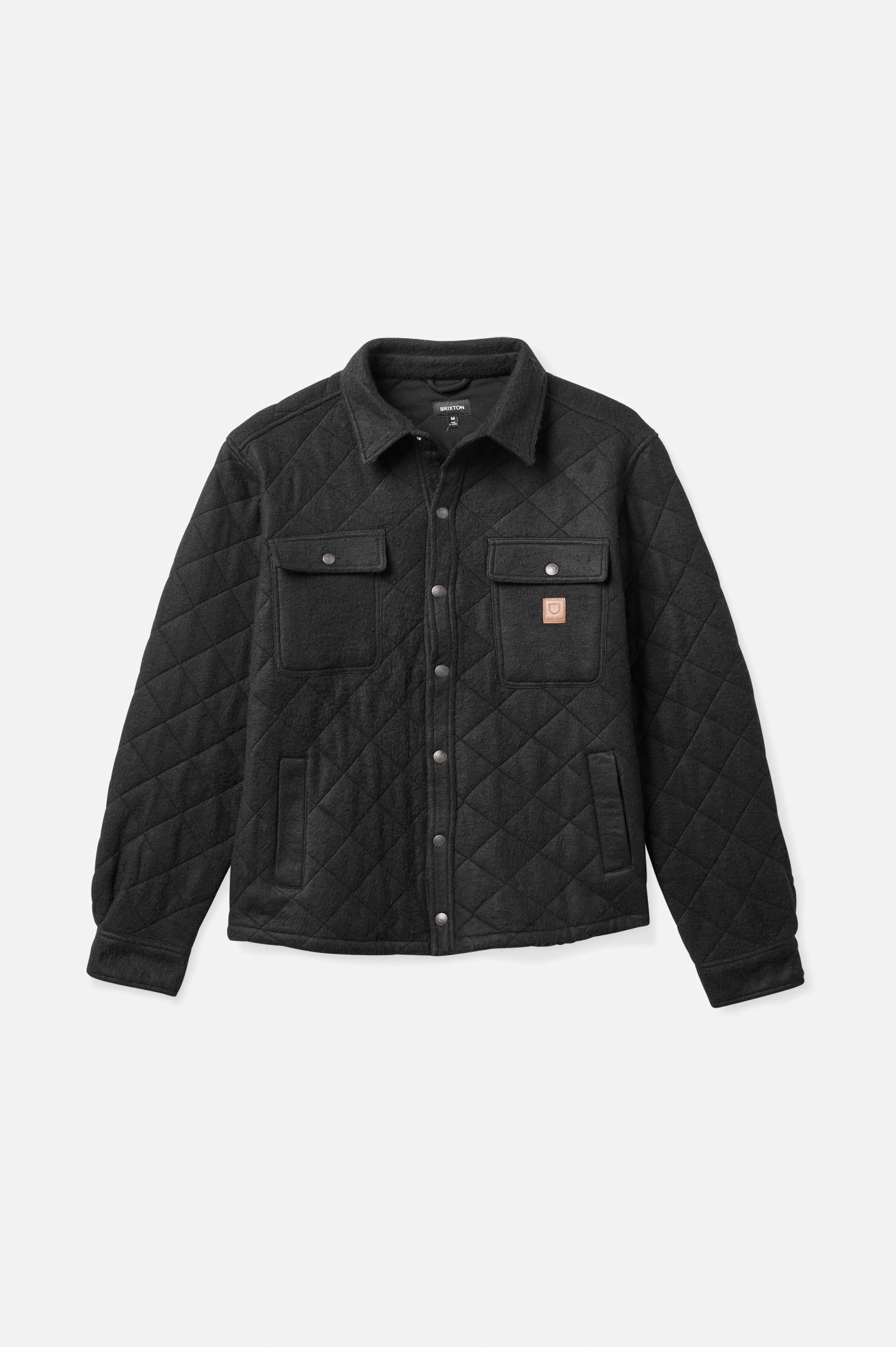 Men's Brixton Cass Quilted Fleece Jackets Black | 1095NRTHJ