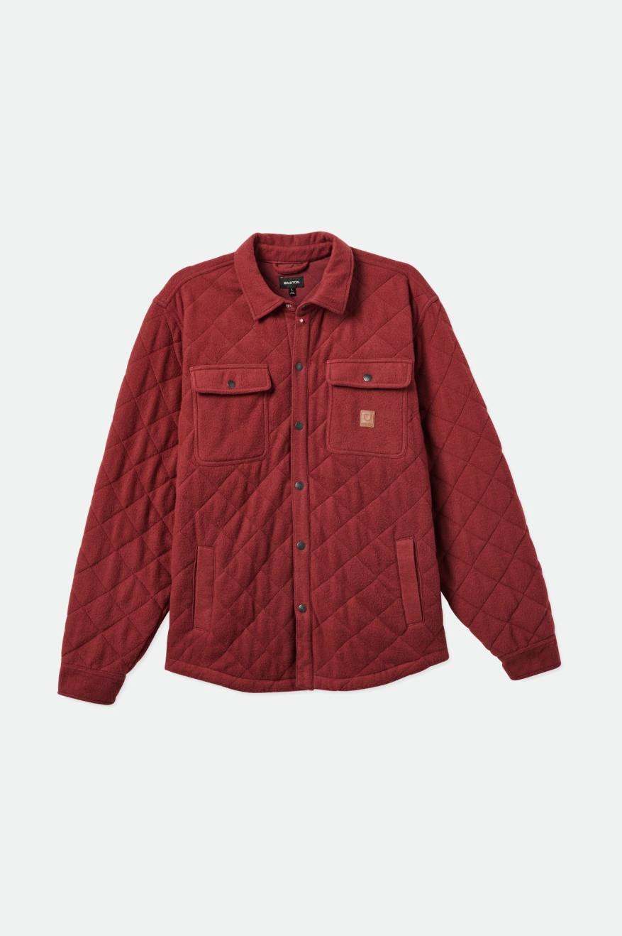 Men's Brixton Cass Quilted Fleece Jackets Red | 6718BNLXA