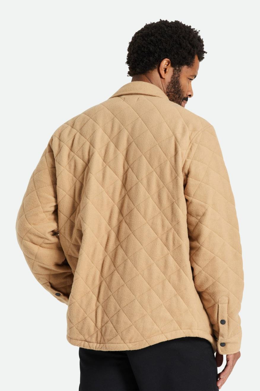 Men's Brixton Cass Quilted Fleece Jackets Beige | 7842PGBHV