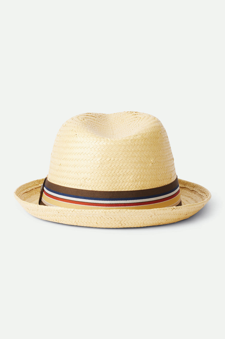 Men's Brixton Castor Straw Fedoras Brown | 1240XIOEF