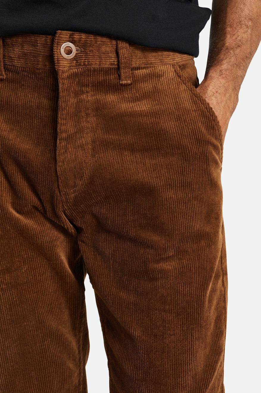 Men's Brixton Choice Chino Regular Pants Brown | 0672TKOUB