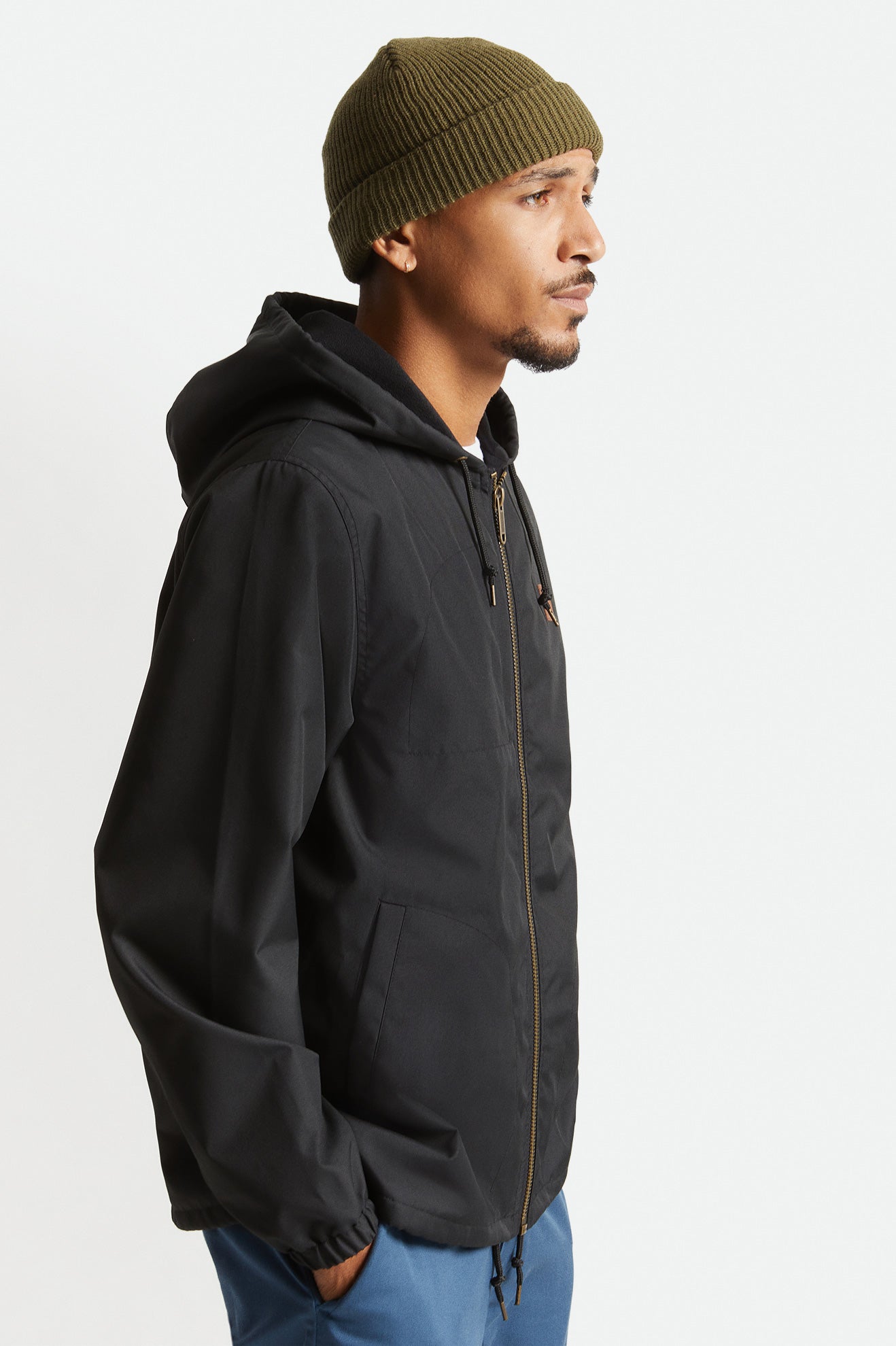 Men's Brixton Claxton Beta Zip Jackets Black | 5817JXBMP