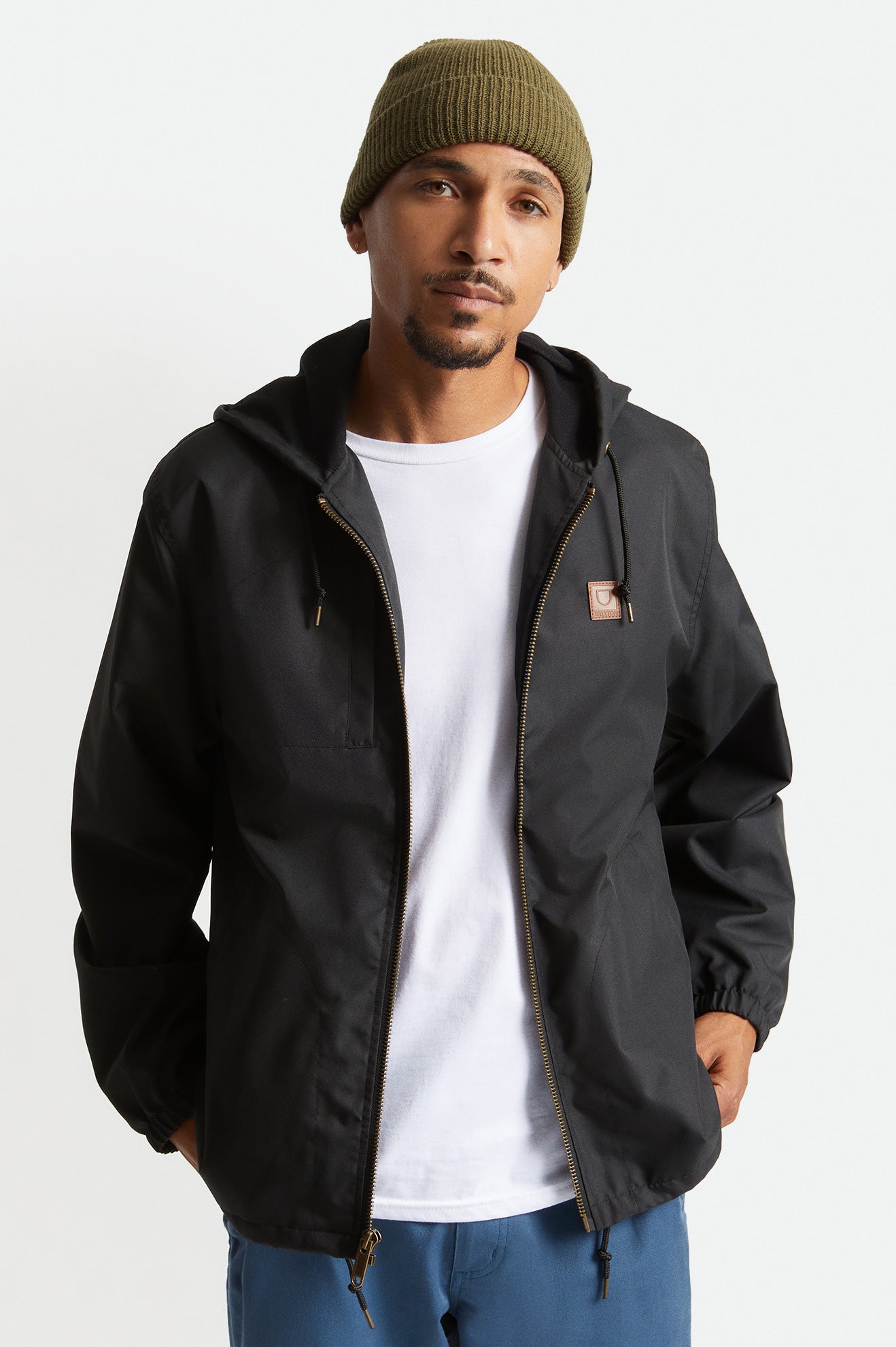 Men's Brixton Claxton Beta Zip Jackets Black | 5817JXBMP