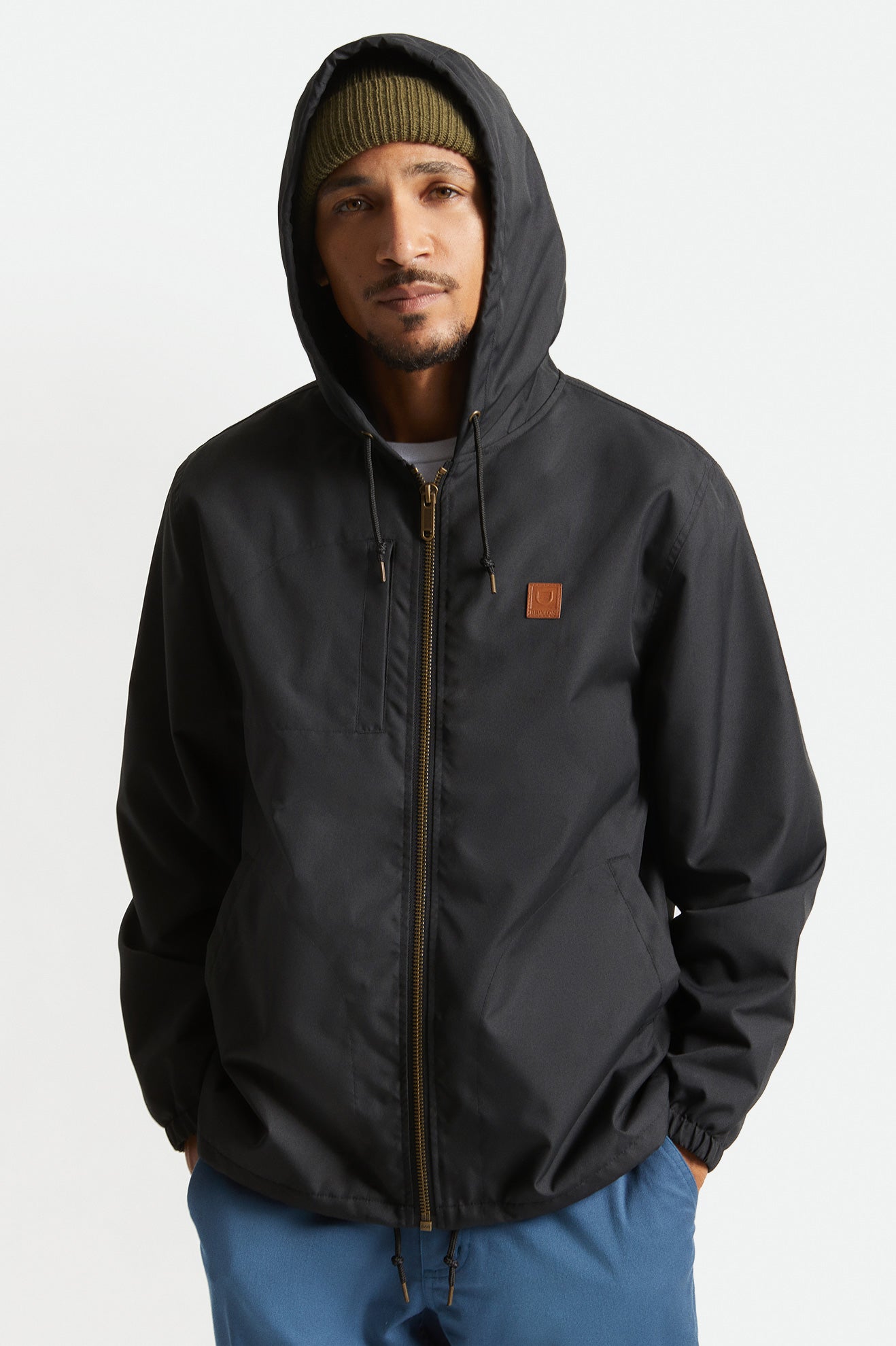 Men's Brixton Claxton Beta Zip Jackets Black | 5817JXBMP