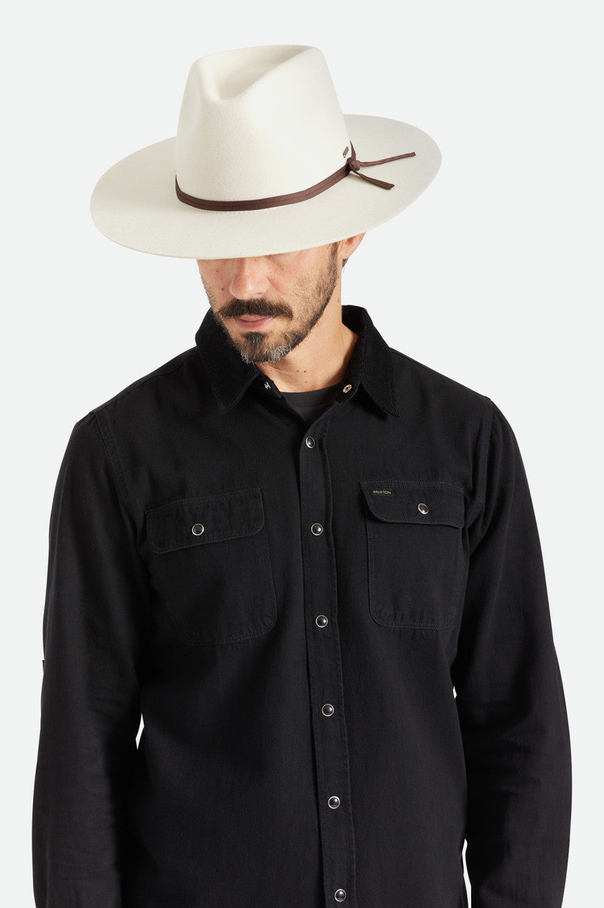 Men's Brixton Cohen Cowboy Hats White | 5620COXUY