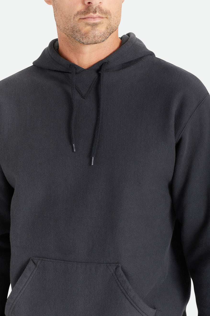 Men's Brixton Cooper Reserve Raglan Hoodie Black | 6124CEPRQ