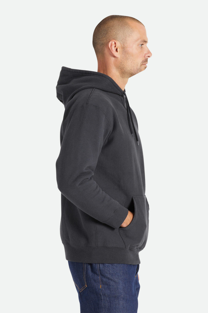 Men's Brixton Cooper Reserve Raglan Hoodie Black | 6124CEPRQ