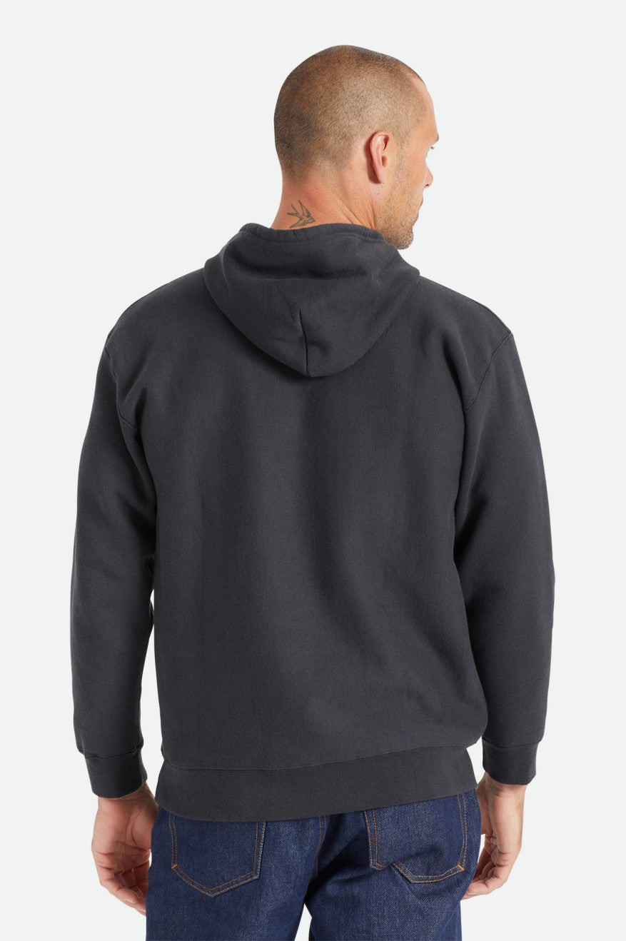 Men's Brixton Cooper Reserve Raglan Hoodie Black | 6124CEPRQ