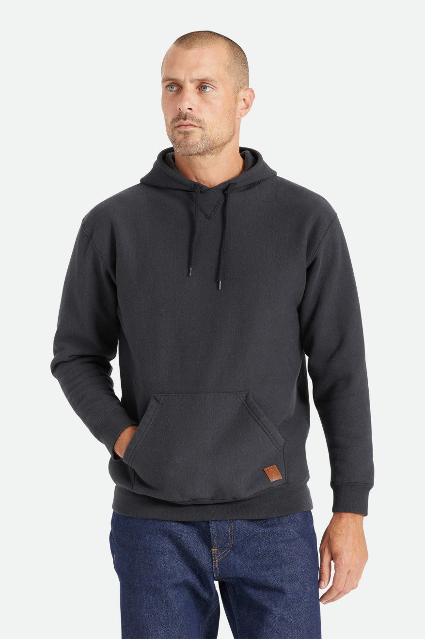 Men\'s Brixton Cooper Reserve Raglan Hoodie Black | 6124CEPRQ