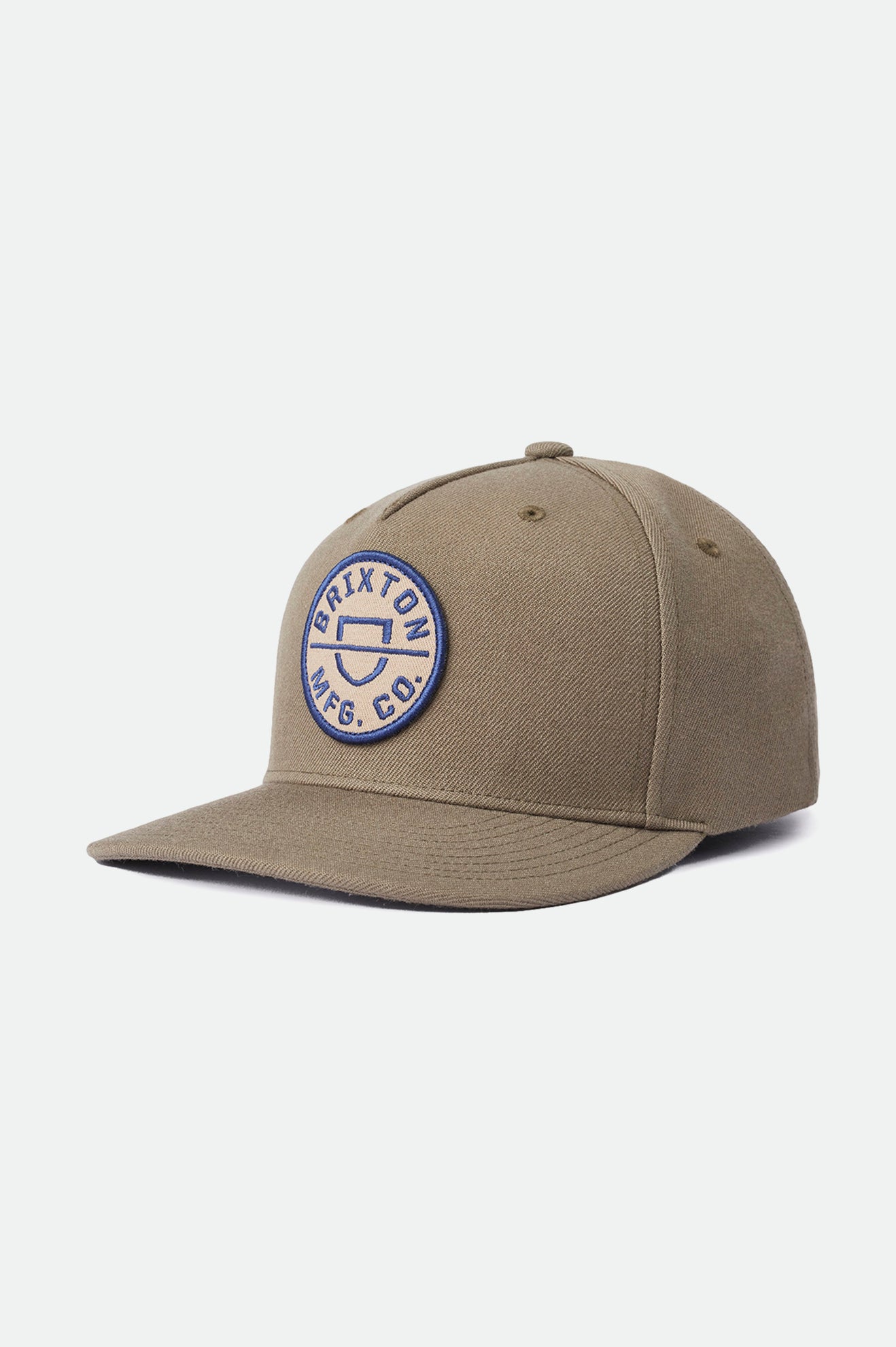 Men\'s Brixton Crest C MP Caps Olive | 2619AFCWJ