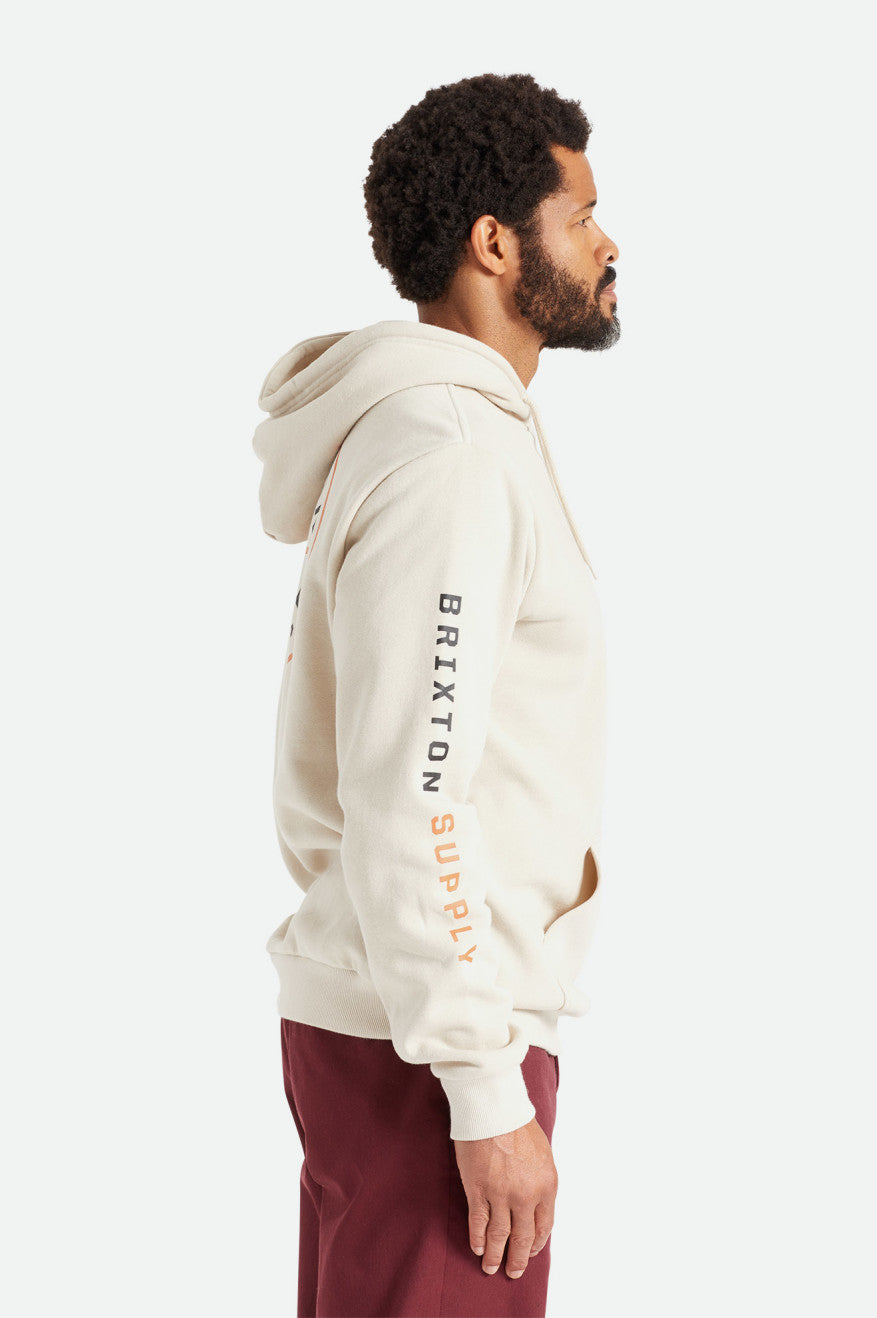 Men's Brixton Crest Hoodie Beige / Orange / Black | 8136RHLZU