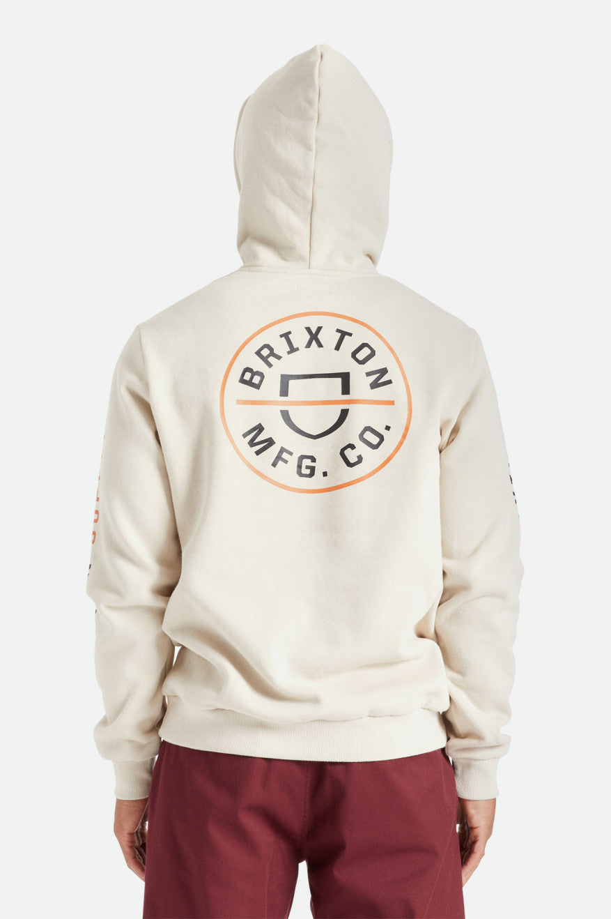 Men's Brixton Crest Hoodie Beige / Orange / Black | 8136RHLZU