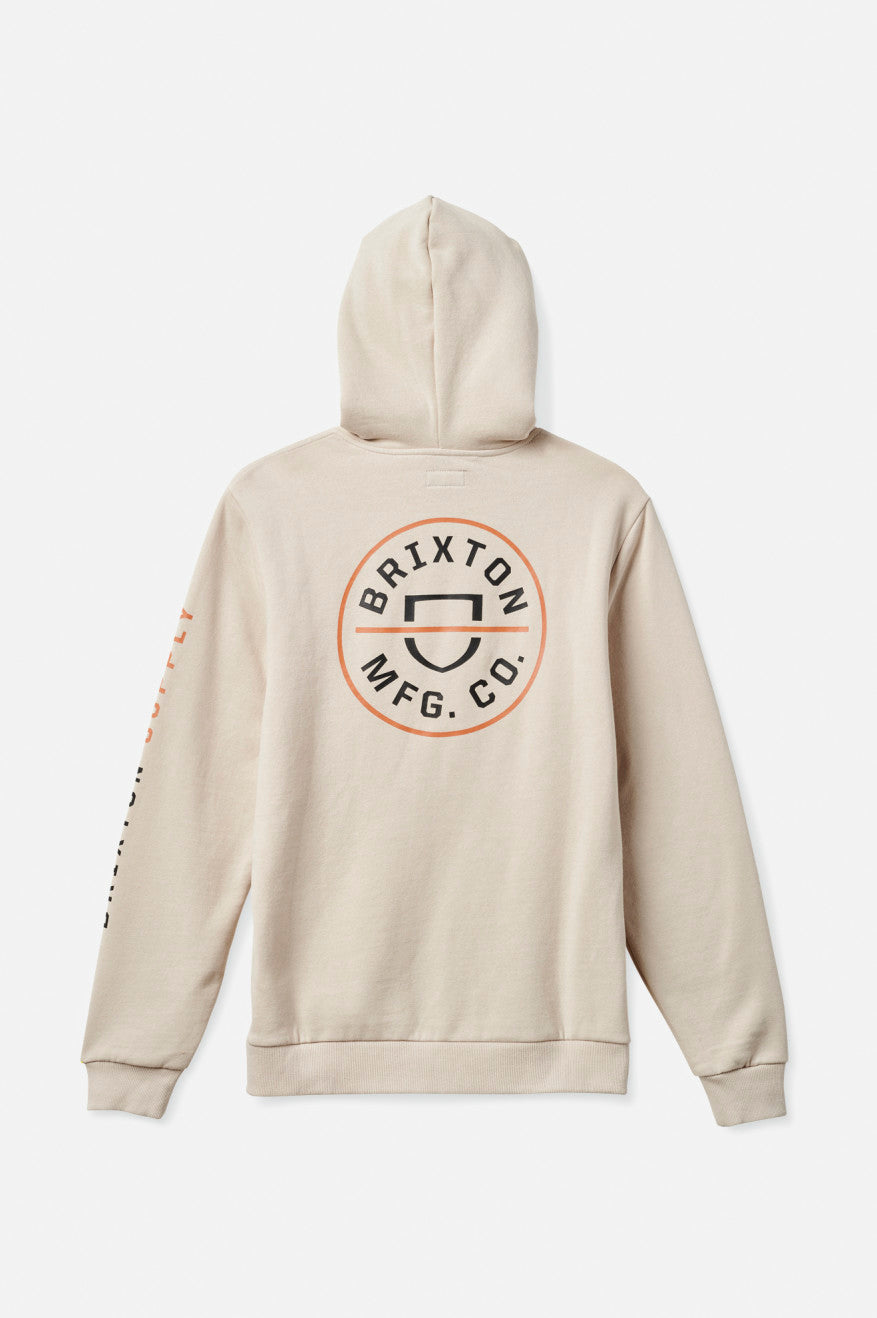 Men's Brixton Crest Hoodie Beige / Orange / Black | 8136RHLZU