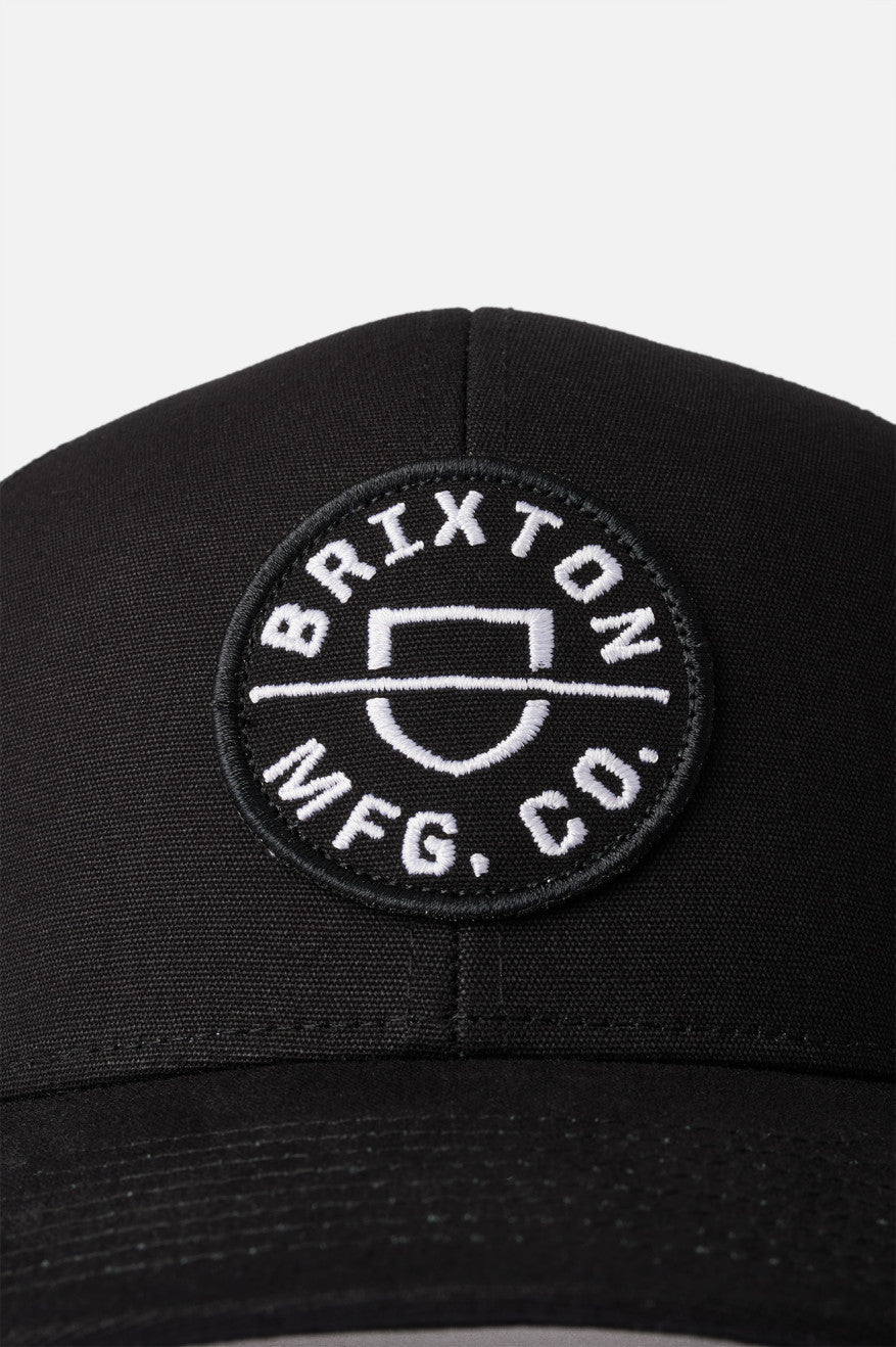 Men's Brixton Crest NetPlus MP Trucker Hat Caps Black | 0927UBHAN