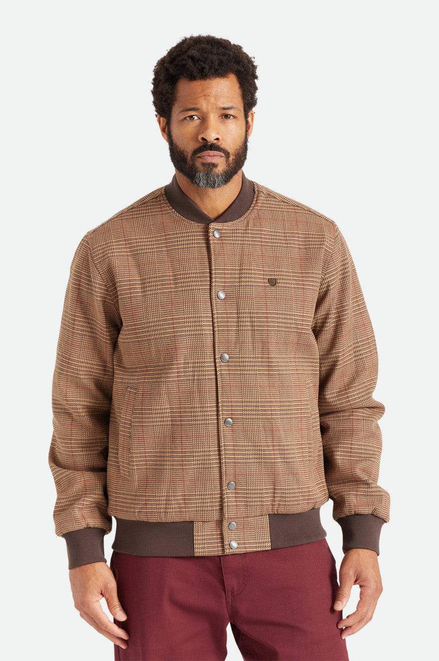 Men's Brixton Dillinger Bomber Jackets Brown | 8250FNBLG