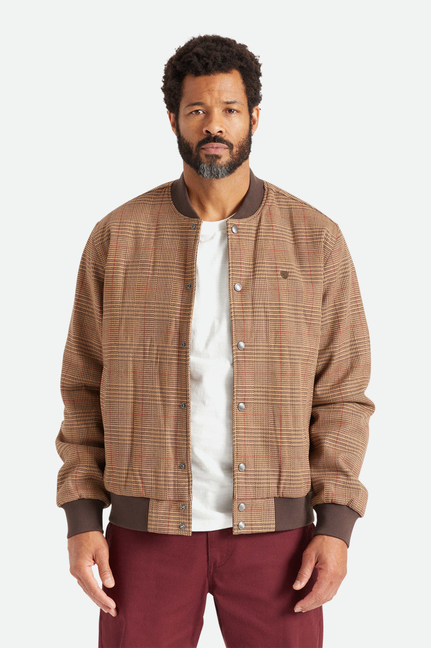 Men\'s Brixton Dillinger Bomber Jackets Brown | 8250FNBLG