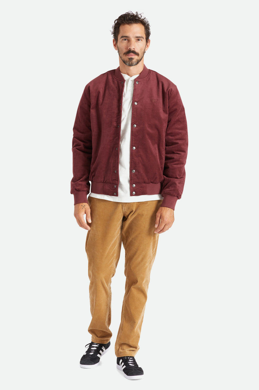 Men's Brixton Dillinger Bomber Jackets Red | 3807PWEML