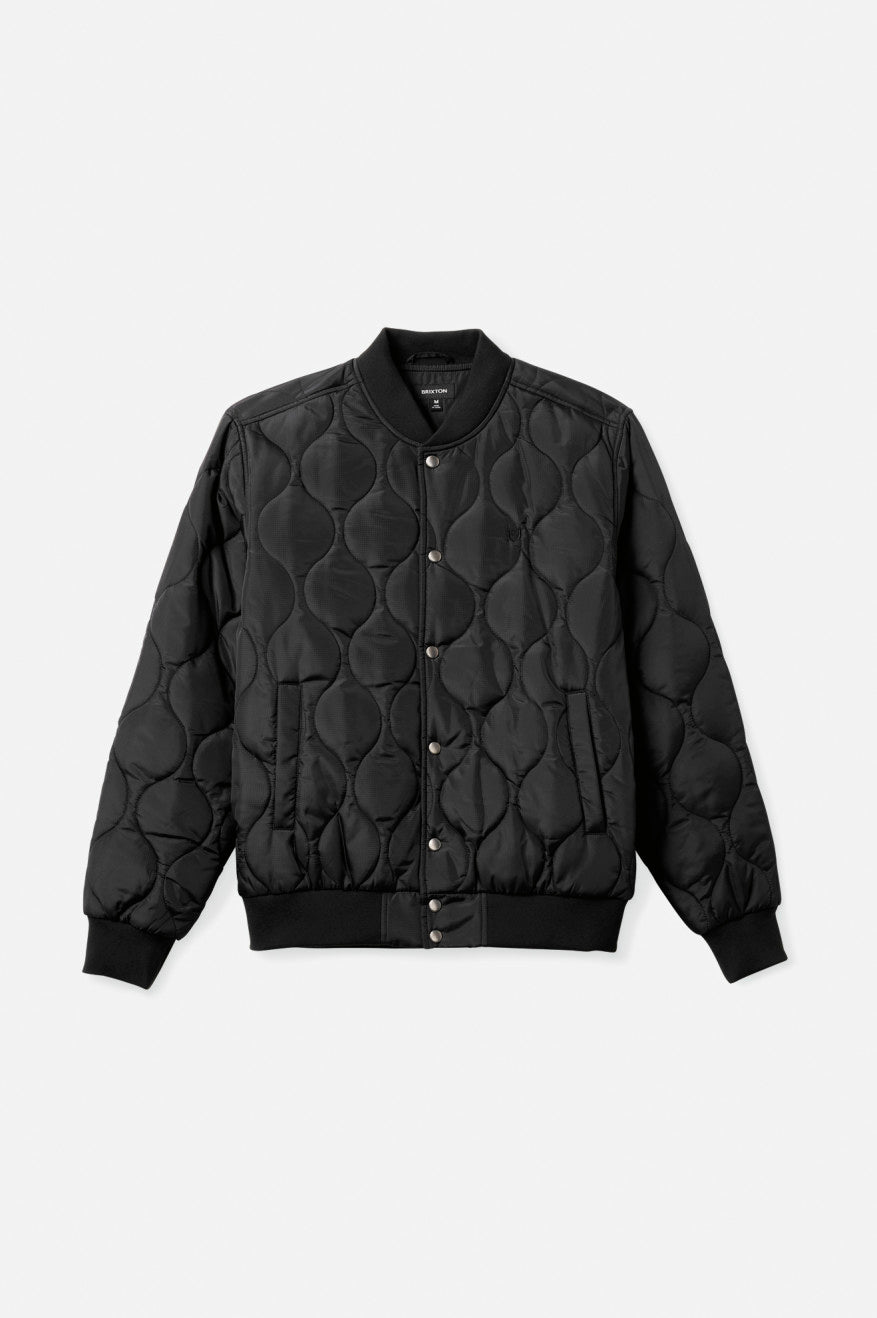 Men's Brixton Dillinger Quilted Bomber Jackets Black | 3920DRACZ