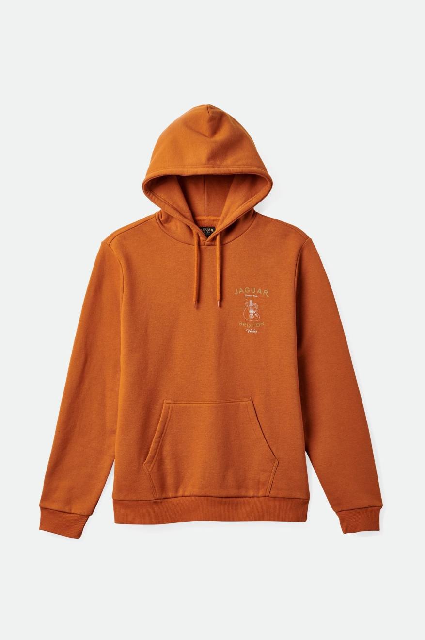 Men's Brixton Fender Jaguar Claws Hoodie Orange | 3901IAORF