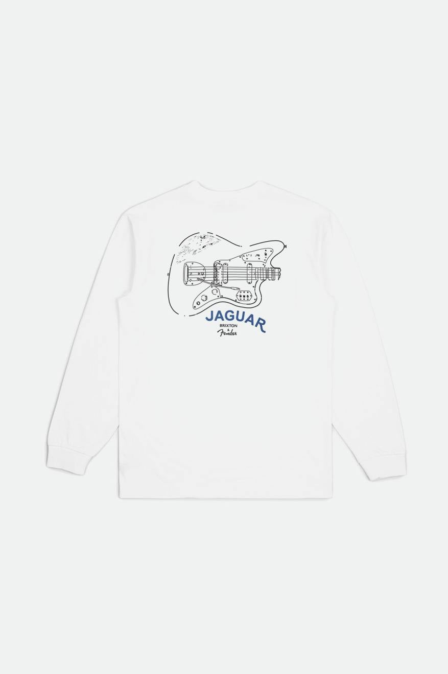 Men's Brixton Fender Jaguar Contour L/S Standard Tops White | 0317MZAOQ