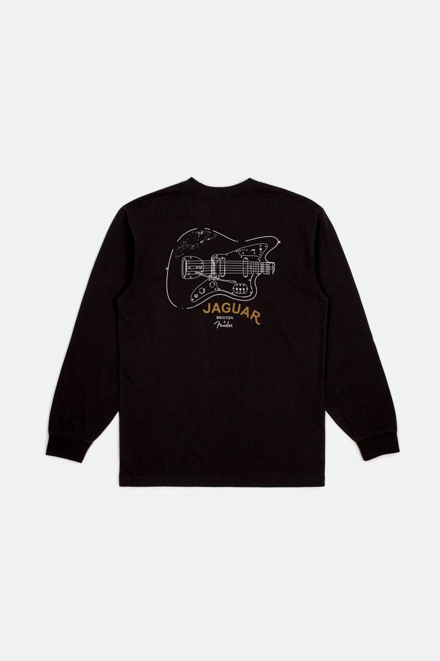 Men's Brixton Fender Jaguar Contour L/S Standard Tops Black | 0726CRLKM