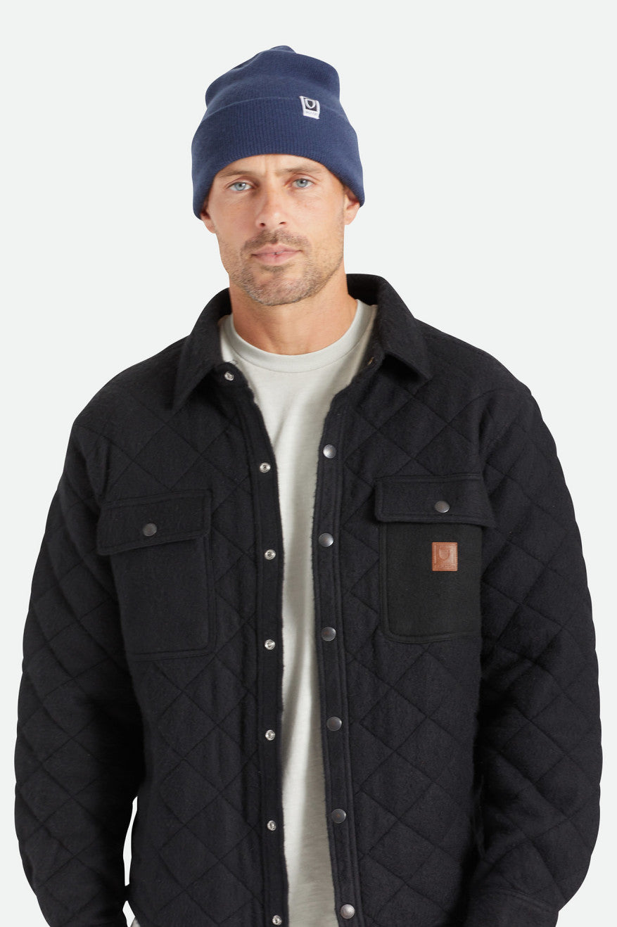 Men's Brixton Harbor Beta Watch Cap Beanie Navy | 8542AOEST