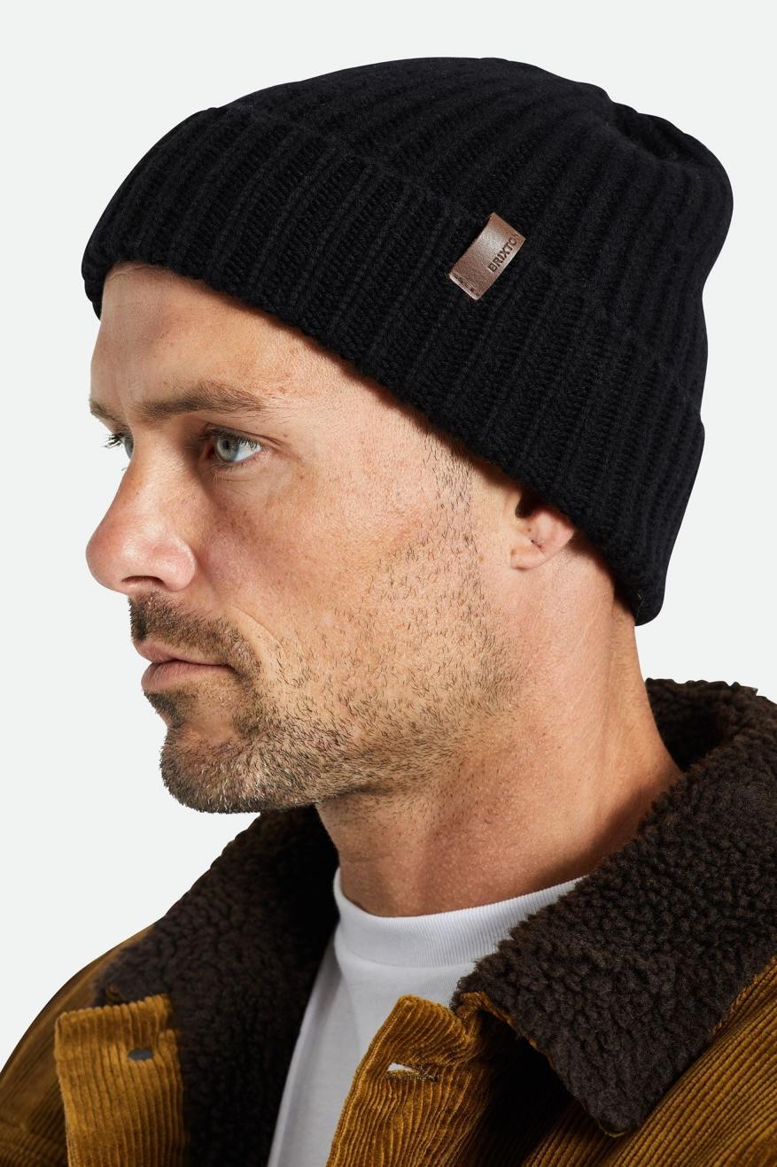 Men's Brixton Heist Reserve Cashmere Beanie Black | 2857EQFWV