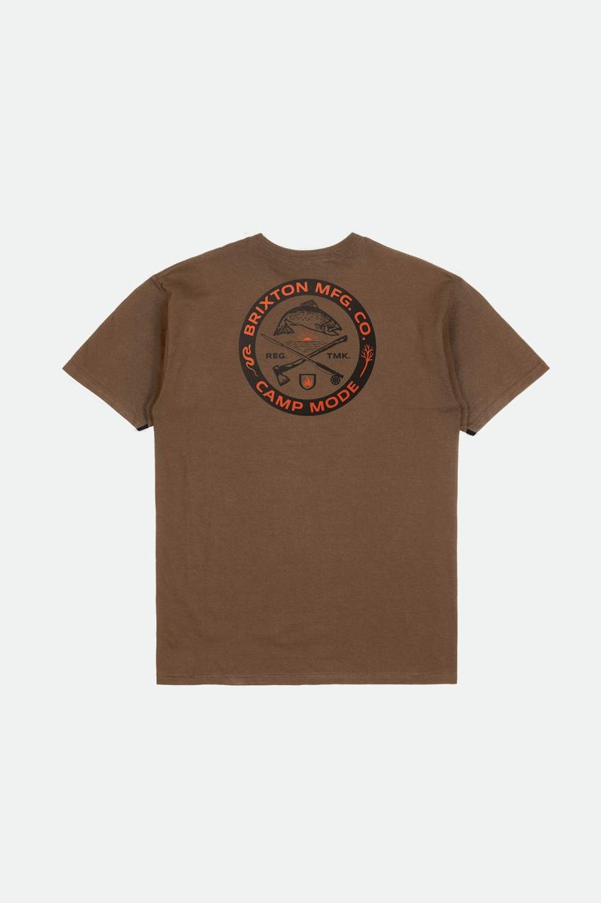 Men's Brixton Highlands S/S Standard Tops Brown | 0254XKABR