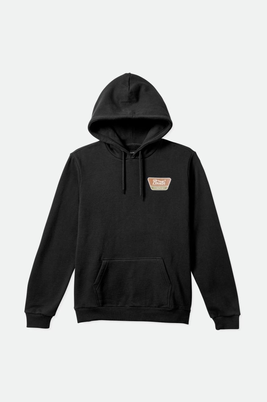 Men's Brixton Linwood Hoodie Black | 2865PQFZB