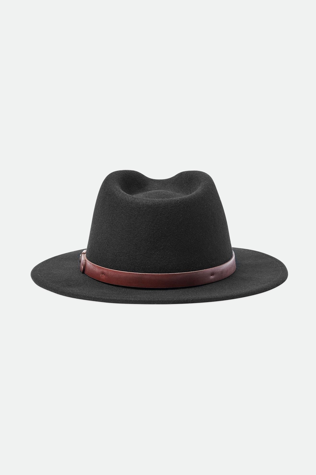 Men's Brixton Messer Fedoras Black | 3015MZDRA