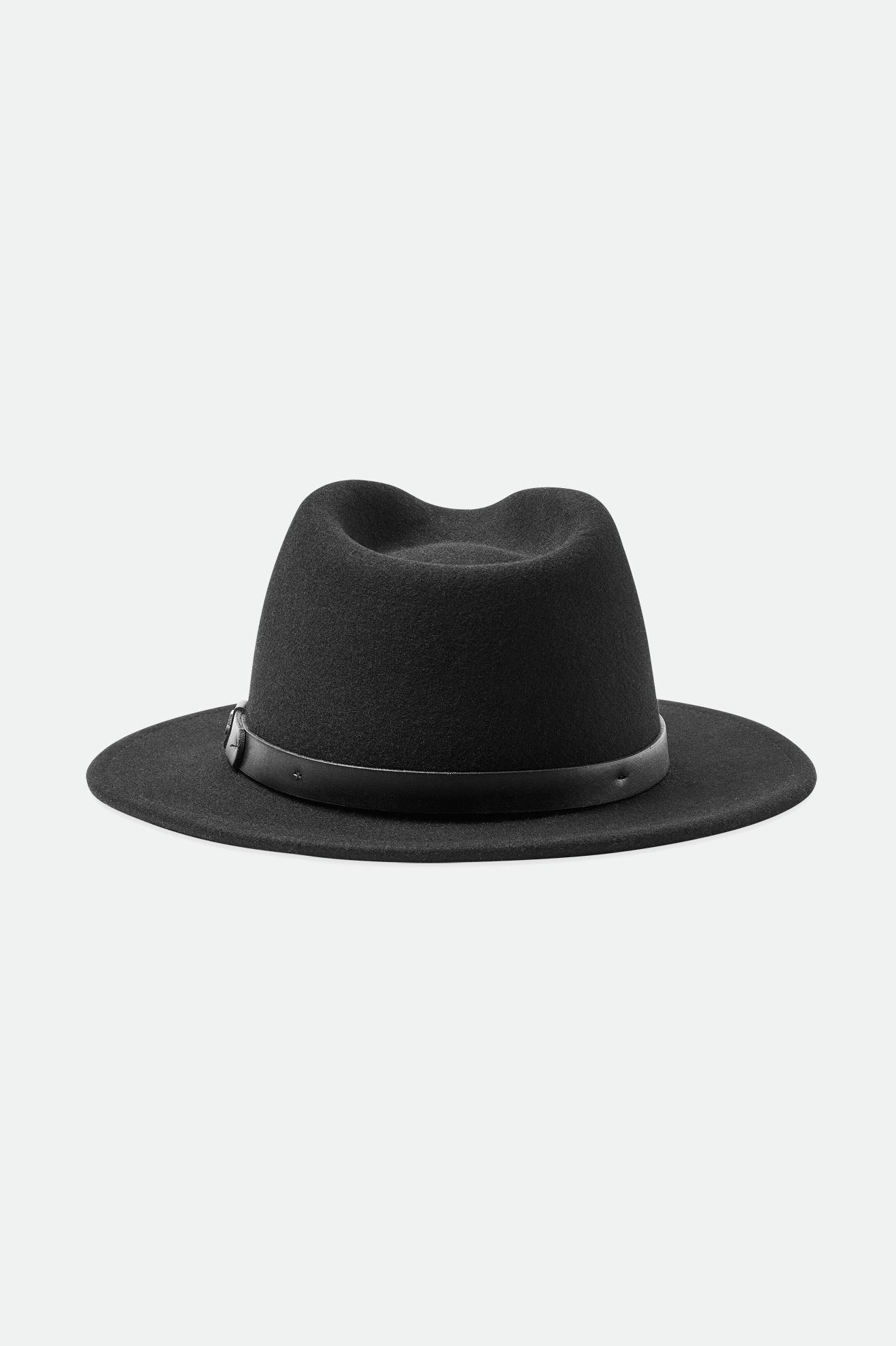 Men's Brixton Messer Fedoras Black | 4365JILUZ