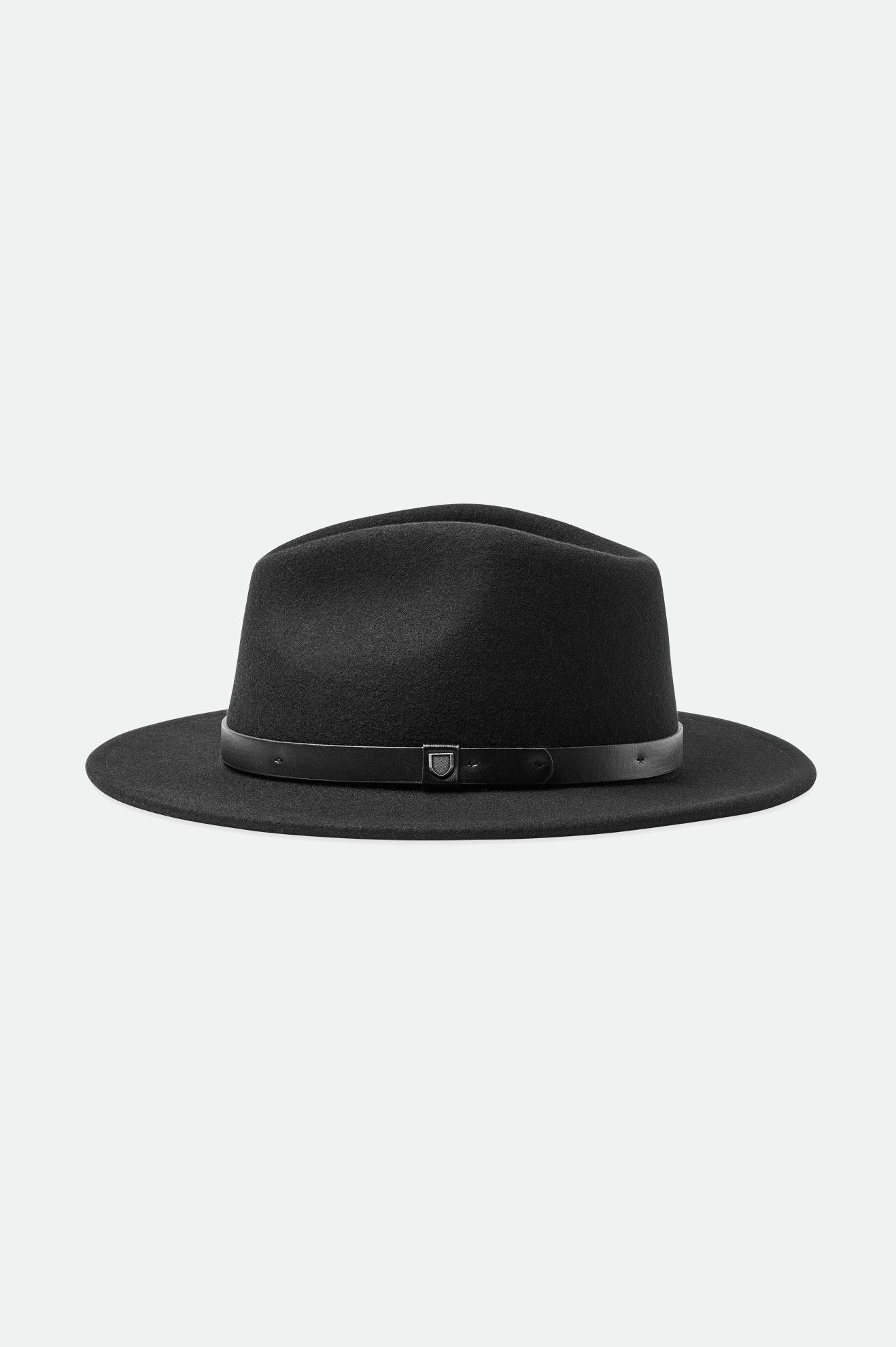 Men's Brixton Messer Fedoras Black | 4365JILUZ