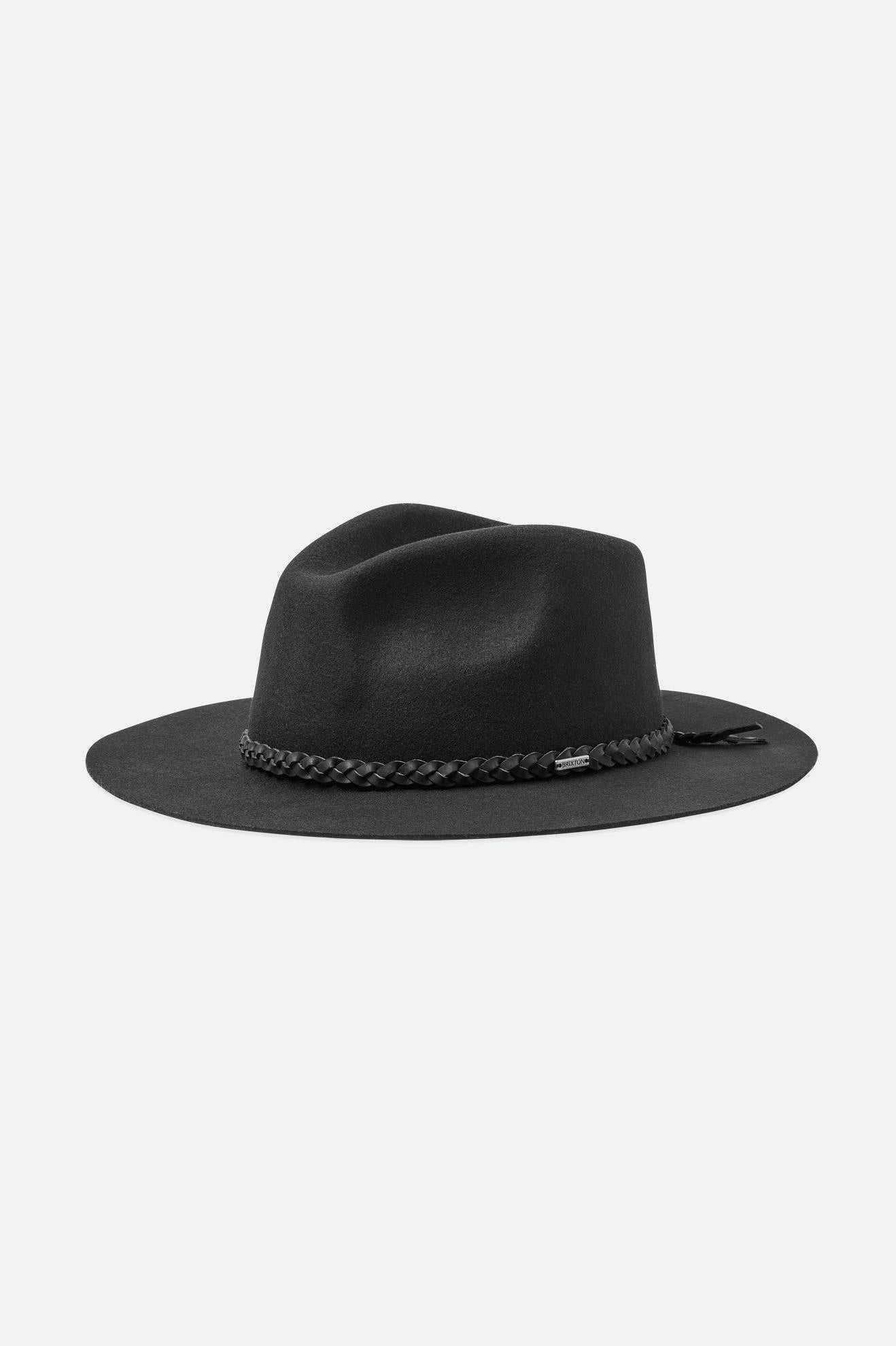 Men\'s Brixton Messer Western Fedoras Black | 6431OIDYA