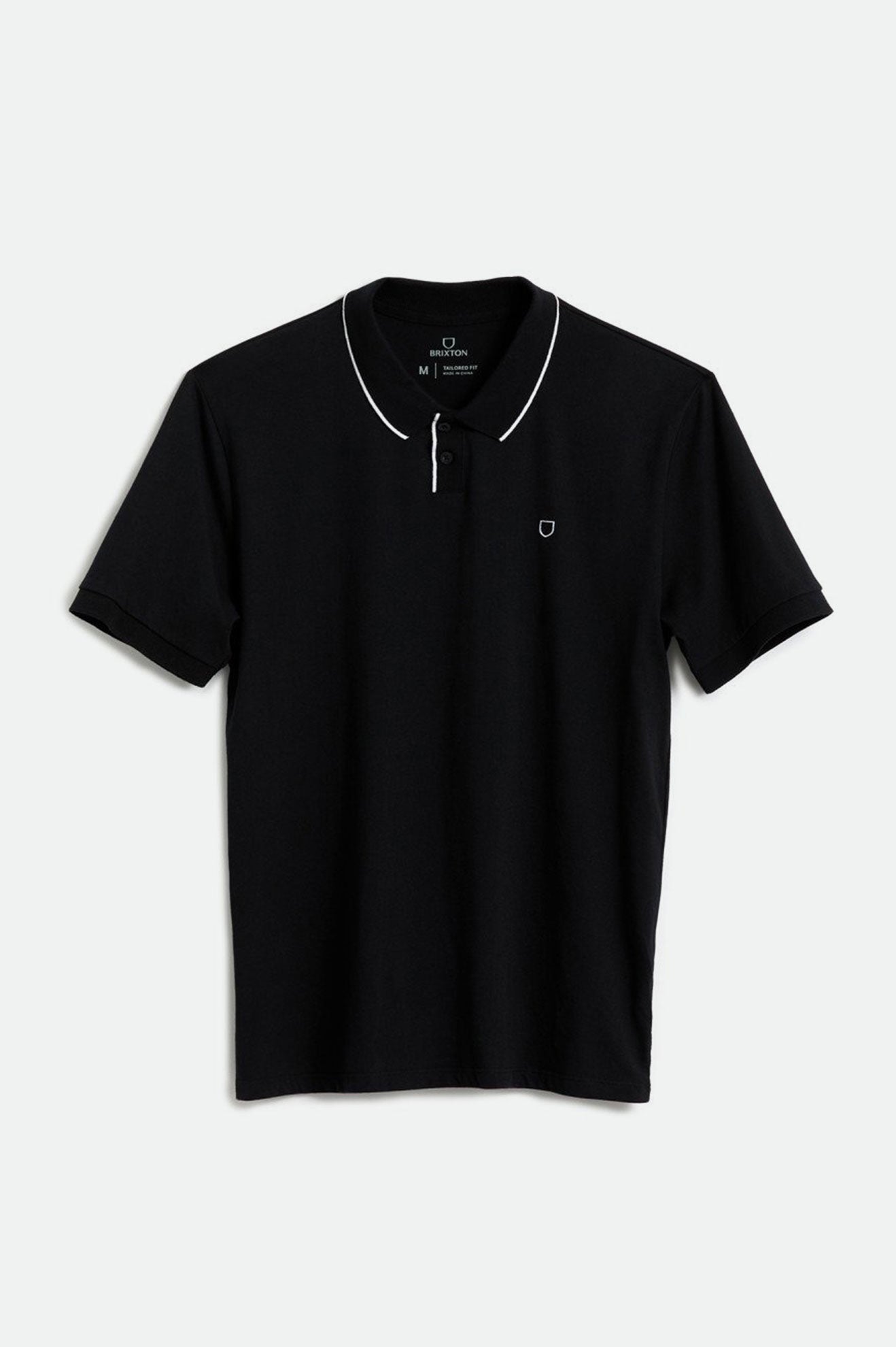 Men's Brixton Proper S/S Polo Knitwear Black | 5602KXCBJ