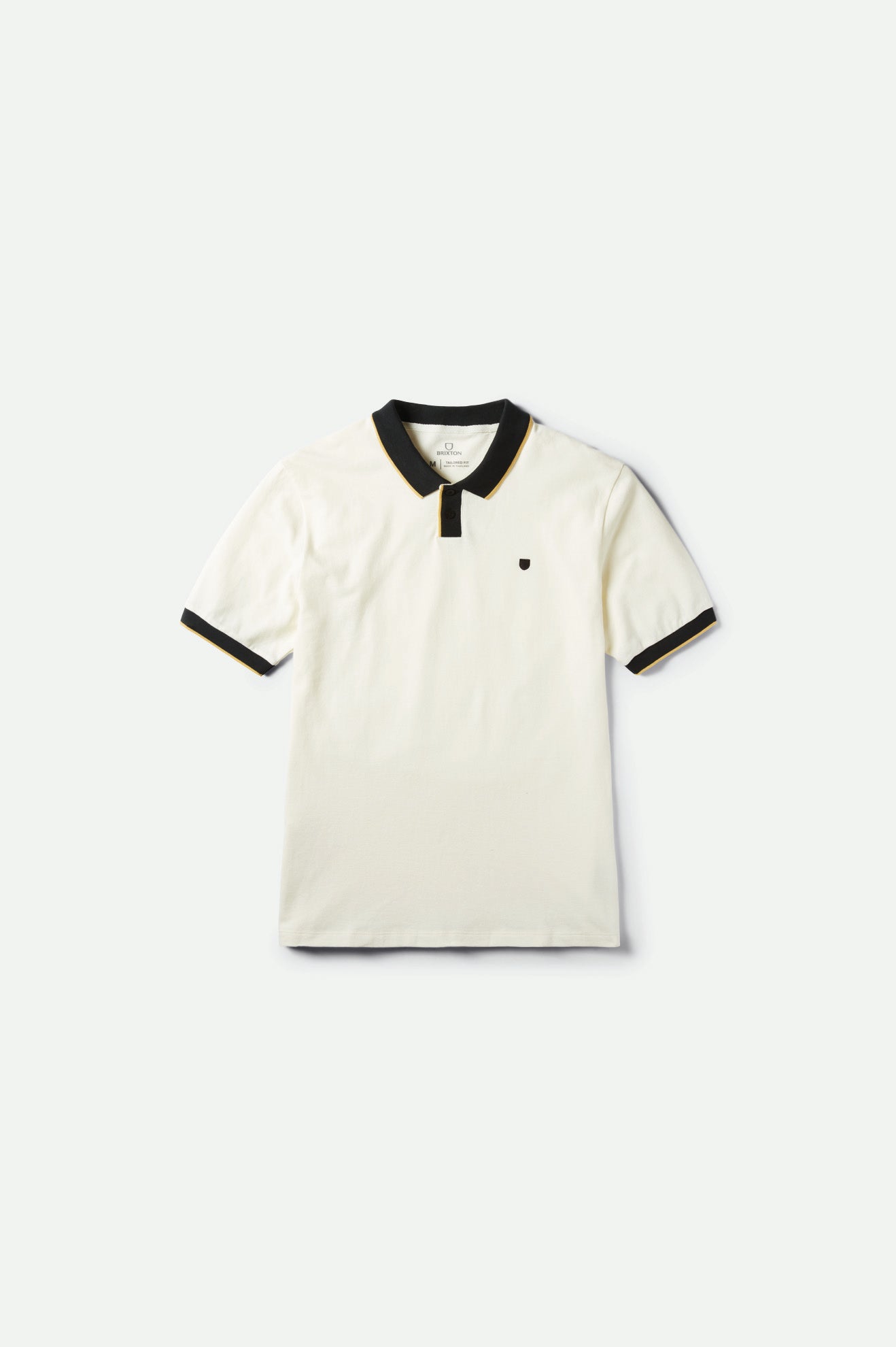 Men's Brixton Proper S/S Polo Knitwear White / Black | 9076PXOMC