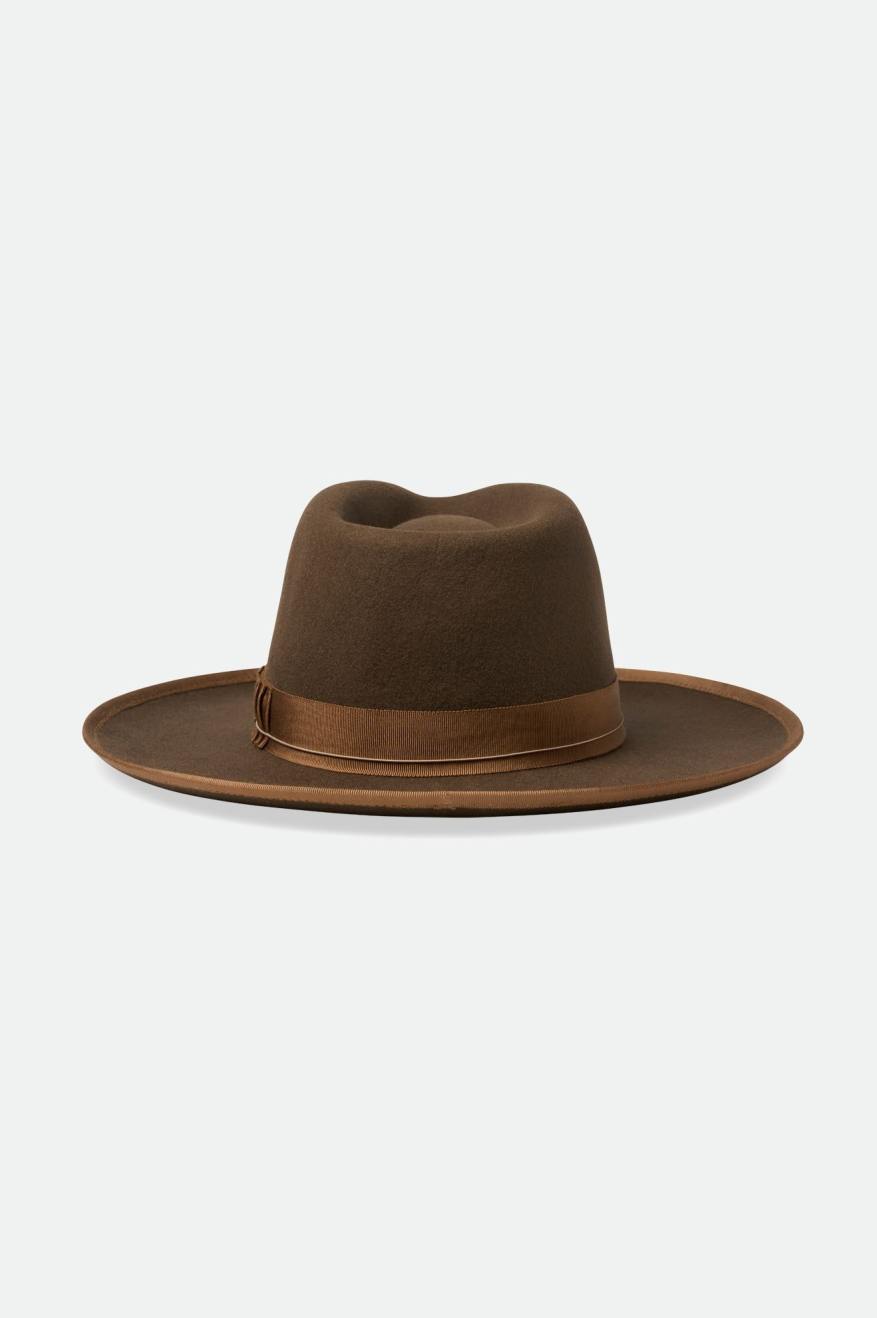 Men's Brixton Reno Fedoras Coffee | 2765VQMUB